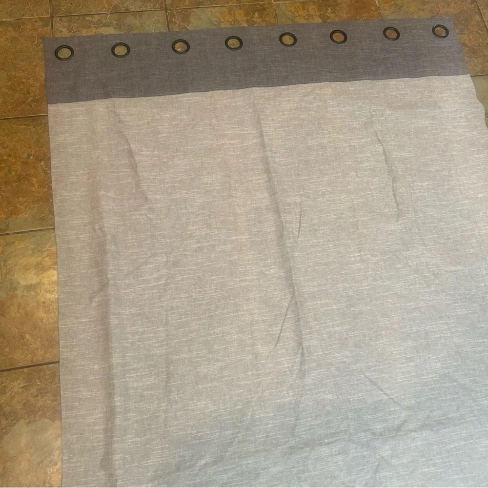 Pottery Barn Dark Gray Curtain Panels Set 2 Linen Cotton Blend Minimalist